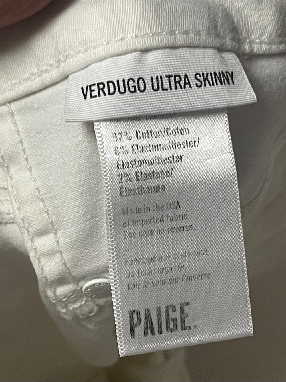 PAIGE Verdugo Ultra Skinny White Jeans Size 27 NWOT - Picture 7 of 11